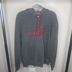 Grey and Maroon Puma Hoodie
